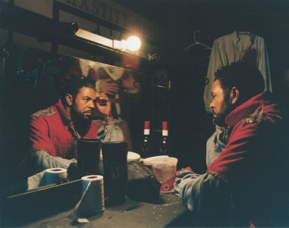 Black Actor Backstage, The Globe Theatre, West Hollywood, CA, 1999  (I love this photo.  Can't remember how I shot it.) 